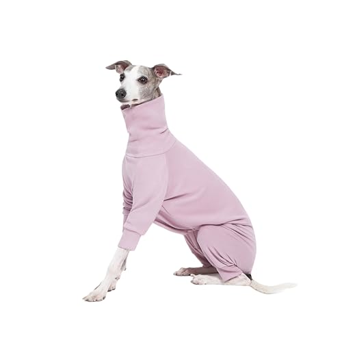ESCCBOO Kuscheliger Baumwoll-Einteiler für italienische Windhunde, Whippets, superweicher, Warmer Schlafanzug und Overall (Größe M, Violett) von ESCCBOO