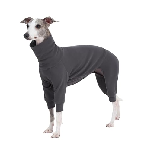 ESCCBOO Kuscheliger Baumwoll-Einteiler für italienische Windhunde, Whippets, superweicher, Warmer Schlafanzug und Overall (Größe S, Grau) von ESCCBOO