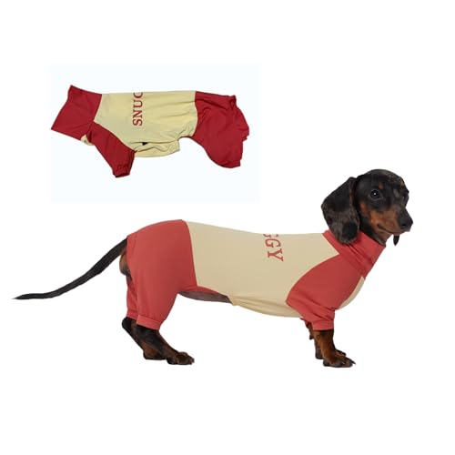 Kühlendes Sommer-Outfit für Dackel, vierbeinige Sonnenschutzkleidung, LSF 50+, schnell trocknendes Sommerhemd für Dackel und Mini-Dackel, Größe M von ESCCBOO