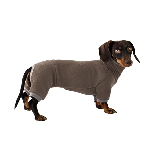 Rollkragenpullover für Dackel-Hunde – Warme Winterkleidung für Dackel, Winteroutfit für Teckel (Braun, M) von ESCCBOO