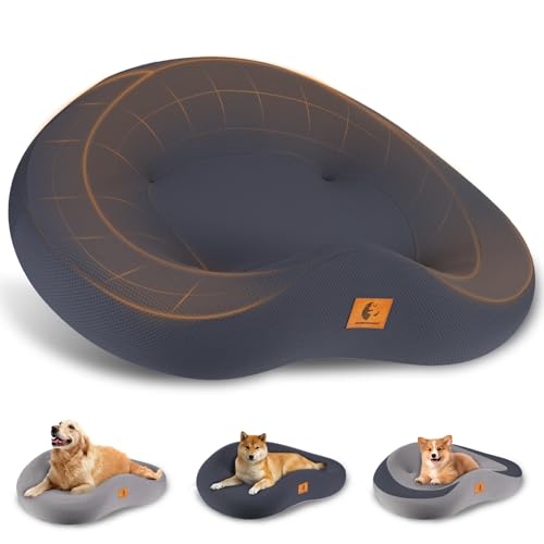 ESCRODOI Orthopädische Hundebetten für große/mittelgroße Hunde, 22,9 cm dick, aus reinem Memory-Schaum, mit abnehmbarem, waschbarem Bezug, wasserdichte Couch, Haustierbett, 60D hohe Dichte, kaufest, von ESCRODOI