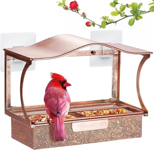 Vogelhäuschen fürs Fenster, stabiles Metall mit starken Saugnäpfen, superklebende Folie, großes Vogelhäuschen for draußen, Geschenk zur Vogelbeobachtung, Futterhäuschen for Wildvögel Vogelhäuschen fürs Fenster, stabiles Metall mit starken Saugnäpfen, superklebende Folie, großes Vogelhäuschen for draußen, Geschenk zur Vogelbeobachtung, Futterhäuschen for Wildvögel von ESESE