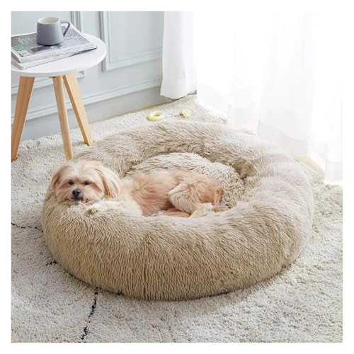 ESHDGFYB Katzenbett, warmes Schlafnest for Katzen, weicher, Langer Plüsch, bestes Haustier-Hundebett for Hunde, Korbkissen, Katzenbett, Katzenmatte, Tiere, Schlafen(Brown,50x50cm) von ESHDGFYB