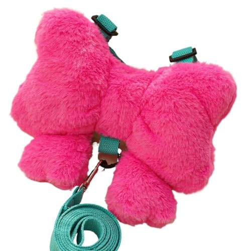 DCNIYT Haustierleine mit Fliege, Kätzchen und Welpen können verwendet werden, um das Platzen des Herumlaufens zu verhindern, um die Sicherheit Ihres Haustiers zu gewährleisten (Rosa, Größe M (2–4 kg) von ESMENATZLS