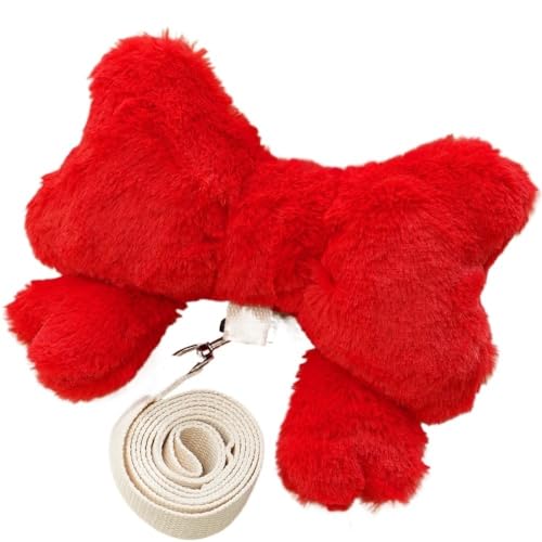 DCNIYT Haustierleine mit Fliege, Kätzchen und Welpen können verwendet werden, um das Platzen des Herumlaufens zu verhindern, um die Sicherheit Ihres Haustiers zu gewährleisten (Rot, Größe M (2–4 kg)) von ESMENATZLS