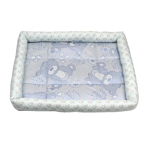 ESMENATZLS Sommer-Hundematte, kühlende Sommermatte, Haustierbett, Eiskissen, Schlafnest für Hundebett, Katzenkissen, Eisseide, kühle Haustiermatte (Hellblau, XL) von ESMENATZLS