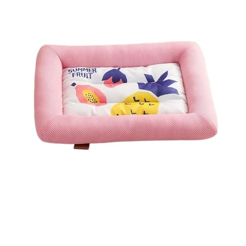 ESMENATZLS Sommer-Kühlmatte für Haustiere, Fruchtform, kühles Eisseide, Isomatte für Hund, Katze, Kleintiere, weiche, feuchtigkeitsbeständige Matratze (S-rosa Ananas) von ESMENATZLS
