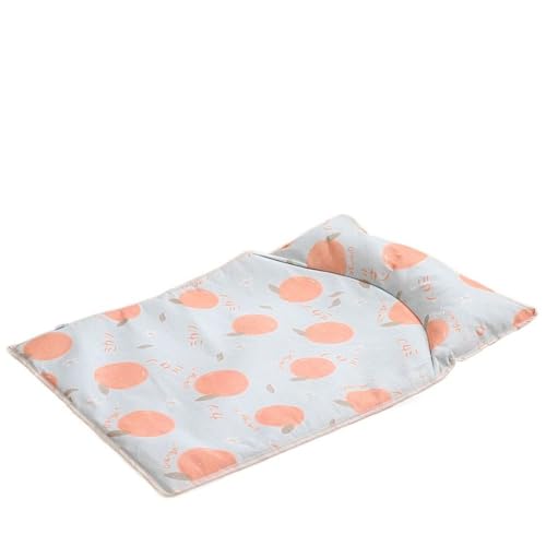 ESMENATZLS Waschbare Kühlmatte für Hunde, bequem, atmungsaktiv, weich, feuchtigkeitsbeständig, Katzenschlaf, kaltes Bett, Haustier (Orange, L) von ESMENATZLS