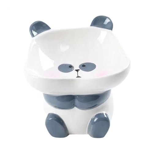 Erhöhter Hundenapf aus Keramik, Panda-Form, 45 Grad, Nackenschutz, Katze, Haustierfutter, Wassernapf, Haustier-Futterbecher von ESMENATZLS