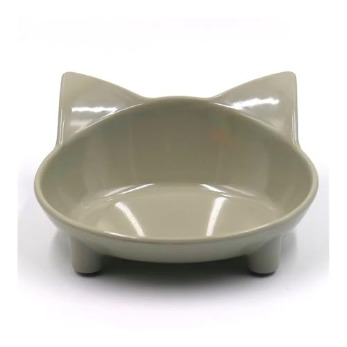 Flache, rutschfeste Katzennapf für Katzen, breit, um Schnurrbartmüdigkeit zu lindern, Futter- und Wassernäpfe für Hunde (grau) von ESMENATZLS