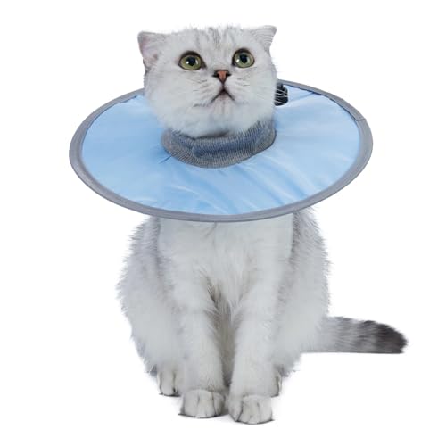 Haustier-Katzen-Schutzhalsband, Halskrause zur Genesung von Bissen, Lecken, wiederverwendbar, für Katzen und Hunde, medizinischer Kreis für Haustierbedarf (Blau, M) von ESMENATZLS