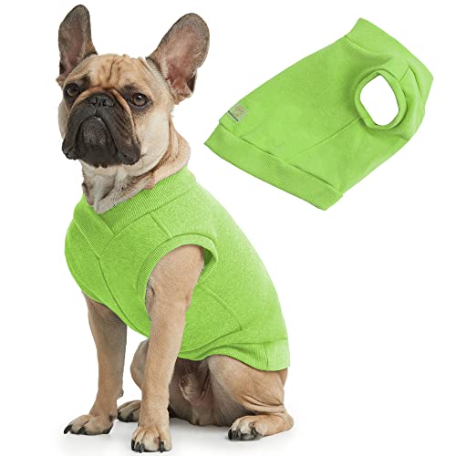 ESPAWDA Lässige Stretch Komfort Baumwolle Hund Sweatshirt Pullover Weste für kleine Hunde, mittelgroße Hunde, große Hunde (3XL, Limettengrün) von ESPAWDA