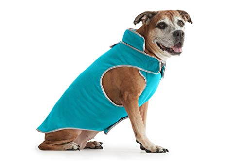 ESPAWDA Polarschutz Hundemantel, Easy-On Klettverschluss, Kaltes Wetter Warm Fleece, Verstellbare Hundejacke Weste Pullover für kleine Hunde, mittelgroße Hunde und große Hunde (2X-Large, Surf Blue) von ESPAWDA