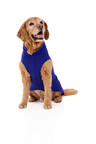 ESPAWDA Weiche und kuschelige Stretch-Fleece-Pulloverjacke für kleine Hunde, mittelgroße Hunde, große Hunde (Größe M, Königsblau) von ESPAWDA