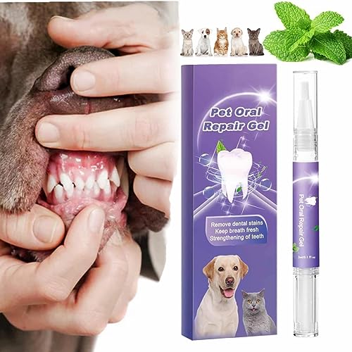ESPRY Pet Oral Repair Gel Pen, Haustier Oral Wiederherstellung Whitening Gel, Pet Brush Free Oral Gel für Haustiere, Pet Teeth Oral Care Gel für die Beseitigung von Mundgeruch (1PC) von ESPRY
