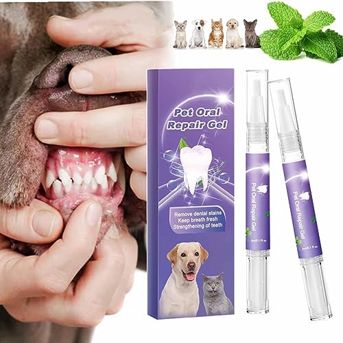 ESPRY Pet Oral Repair Gel Pen, Pet Oral Restoration Whitening Gel, Pet Brush Free Oral Gel for Pets, Pet Breath Freshener Gel Care Cleaner, Pet Teeth Oral Care Gel for Eliminate Bad Breath (2PC) von ESPRY