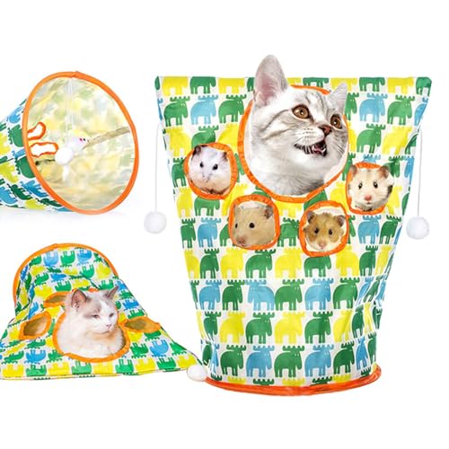 Katze Tunnel Tasche,Haustier Katze Spielen Tunnel Spielzeug,Crinkle Papier faltbar Katze Bohrer Tasche,Katze Rohr Tunnel gebohrt Katze Haustier Spielzeug,Katze selbst interaktives Spielzeug (1PCS-D) von ESPRY