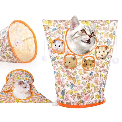 Katze Tunnel Tasche,Haustier Katze Spielen Tunnel Spielzeug,Crinkle Papier faltbar Katze Bohrer Tasche,Katze Rohr Tunnel gebohrt Katze Haustier Spielzeug,Katze selbst interaktives Spielzeug (1PCS-E) von ESPRY