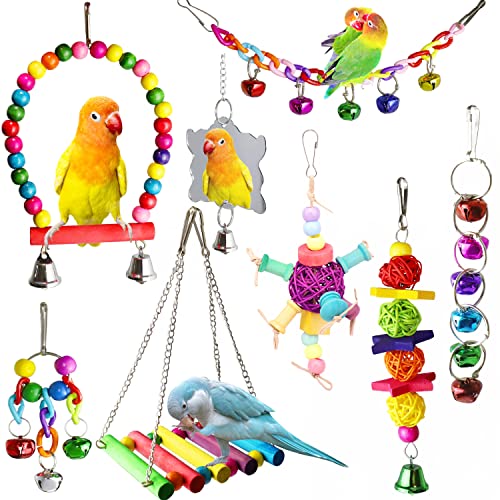8 Stück Vogelsittich Nymphensittich Papageienspielzeug, Liebesvögel, kleine Sittiche (Muliti-A) von ESRISE