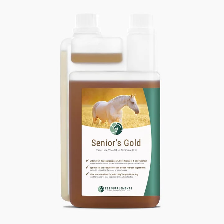 Ess Supplements Senior's Gold 1L Für Pferde ab 16 Jahren Ess Supplements Senior's Gold 1L Für Pferde ab 16 Jahren von ESS Supplements