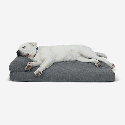 ESSONIO Hundebett Premium Orthopädisches Hundebett Memory Foam Abnehmbarer Bezug Waschbar Rutschfester Boden Wasserdicht Für Große Mittel Kleine Hunde Unter 25KG,(M Grau) von ESSONIO