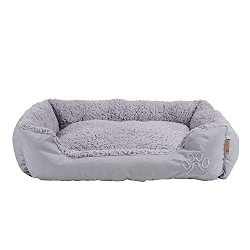 ESTEXO Hundebett Hundekissen Haustierbett Hundekorb Tierbett Hundesofa Hellgrau/Grau 75x60x19 cm von ESTEXO