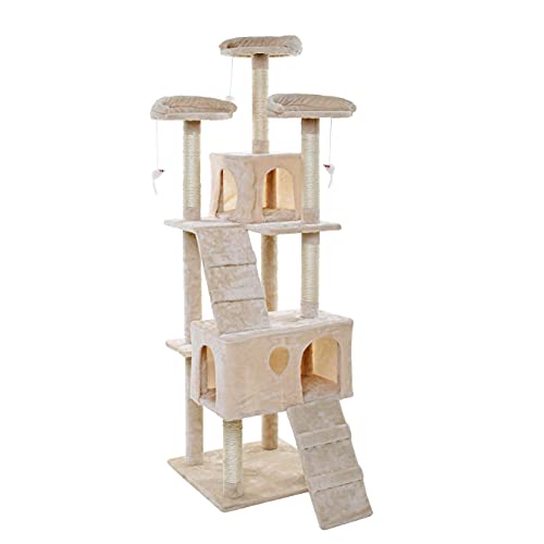 ESTEXO Katzenkratzbaum Kratzbaum Katzenbaum 170 cm XXL Spielbaum Kletterbaum für Katzen Kratzmöbel Spielmöbel Beige ESTEXO Katzenkratzbaum Kratzbaum Katzenbaum 170 cm XXL Spielbaum Kletterbaum für Katzen Kratzmöbel Spielmöbel Beige von ESTEXO