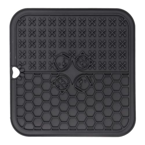 ESTINTENG Silikon-Haustier-Saugnapf-Leck-Pad Haustier Hund Silikon Lecken Pad-2 Abteilungen - Schwarz ESTINTENG Silikon-Haustier-Saugnapf-Leck-Pad Haustier Hund Silikon Lecken Pad-2 Abteilungen - Schwarz von ESTINTENG