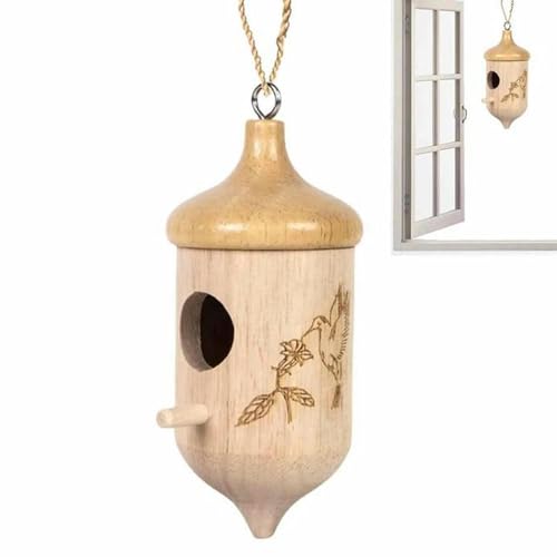 Hölzernes Kolibri-Haus Wildvogel für den Außenbereich, hängende Futterstation für den Außenbereich, Garten, Hof, Dekoration, Schwalbe, Spatzen, Nistung von ESUKAR