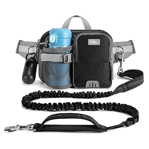 ETACCU Joggingleine Hunde mit Bauchgurt, Freihandleinen für Hunde, Jogging Hundeleine für große und mittelgroße Hunde, Elastische Reflektierende Laufleine 124-180 cm für Laufen, Joggen von ETACCU