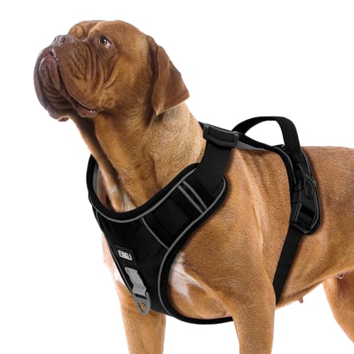 ETACCU Hundegeschirr Grosse Hunde, No Pull Hunde Geschirr mit Griff, Weich Gepolsterte Anti Zug Brustgeschirr für Hunde,Taktisches Hundegeschirr Ausbruchsicheres mit Metallschnallen (M) von ETACCU