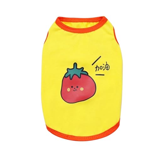 Baumwoll -ärmellose Hundehemd Stylish Tomaten Muster Design Sommerweste für kleine und mittlere Hunde geeignet (Tomate l) von ETAINGYEUN