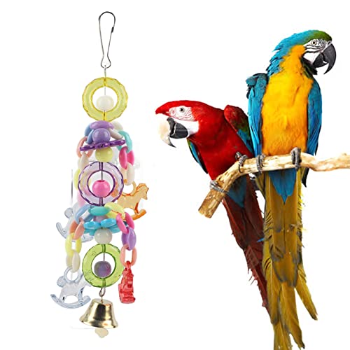 Bunte Perlen Bird Bird Käfig Papageianhänger Spielzeug Haustier Vogel kauen dekorative Vogel Spielzeug Schwung Papagei von ETAINGYEUN