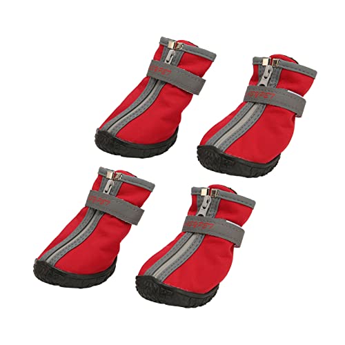 ETAINGYEUN 4PCS Dog Booties Gummi atmungsaktiv weicher Boden Kid Wege Hunde Wanderschuhe für Outdoor Sport (4#) von ETAINGYEUN