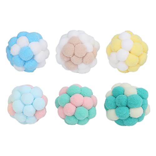 ETAINGYEUN Cat Bell Ball Plüschspielugug Interactive Soft Chew Training Ball 6 PCs ETAINGYEUN Cat Bell Ball Plüschspielugug Interactive Soft Chew Training Ball 6 PCs von ETAINGYEUN
