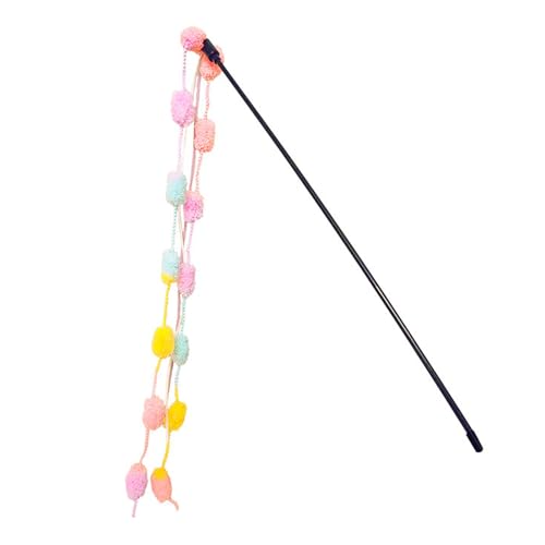 ETAINGYEUN Cat Stick Spielzeug Weiche und robuste interaktive Katzenteaser mit Glocken, die für Kätzchen und kleine Katzen geeignet sind (Rosa) von ETAINGYEUN