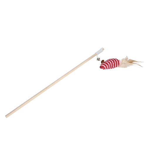 ETAINGYEUN Hölzerne Katzen Teaser Stick Spielzeugstab Katzen Feder Bell Haustier Interaktives Spielzeug ETAINGYEUN Hölzerne Katzen Teaser Stick Spielzeugstab Katzen Feder Bell Haustier Interaktives Spielzeug von ETAINGYEUN