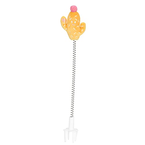 ETAINGYEUN Katze Elastic Federspielzeug Interaktiver Katzen Teaser Stick Metall Draht Pet Cat Teaser -Spielzeug geeignet zum Spielen geeignet (Cactus Yellow) von ETAINGYEUN