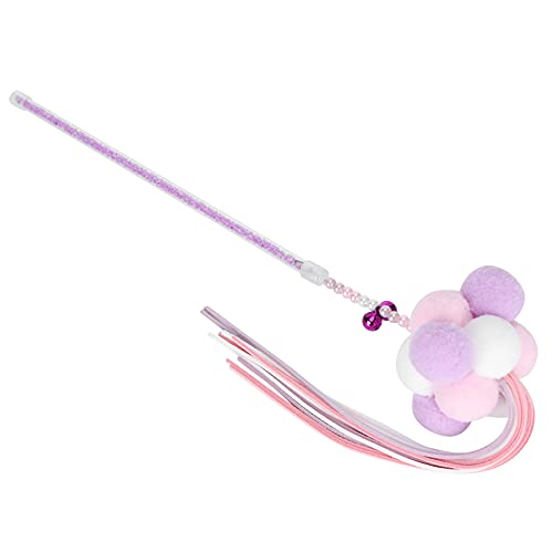 ETAINGYEUN Katze Quasten Spielstock mit Bell und Plüschball Pet Cat Interactive Training Toy (Lila) von ETAINGYEUN