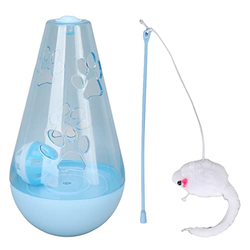 ETAINGYEUN Katze Tumbler Toy Cat Bell Ball Interactive Snack Toy Plüsch Stick Indoor Katze Kätzchen (Blau) von ETAINGYEUN