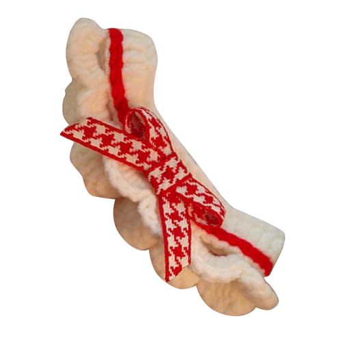 ETAINGYEUN Niedliche Bogenkatze -Kragen Verstellbare Größe weiches Material Multifunktionales Hund Katzenkragen Strickwolle Wolle (Xs (ca. 22 x 4 cm / 8,7 x 1,6 Zoll)) von ETAINGYEUN