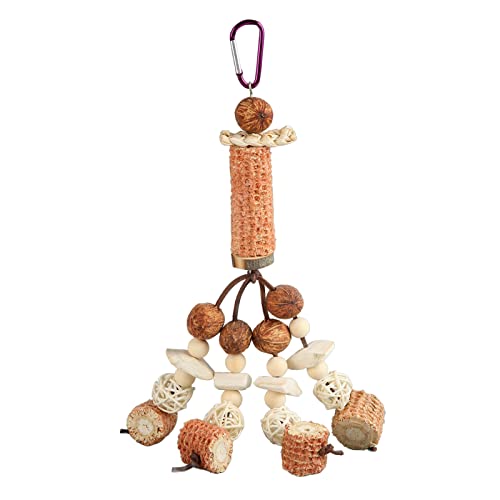 ETAINGYEUN Papageien Maiskobte Kauen Spielzeug Tintenfisch Knochen Holz Vogel Kauspielzeug für Papagei Cockatiel Brudgie (Rattan Ballmodell) von ETAINGYEUN