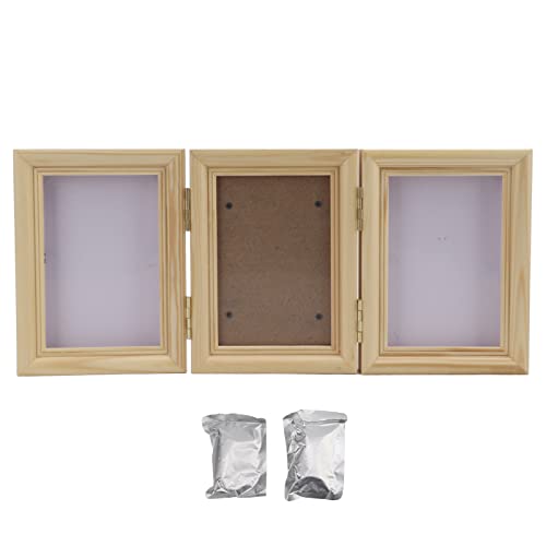 ETAINGYEUN Pet Memorial Fotorahmen Katzenhunddrucken Keeple Triple Folding Fotorahmen mit Ton sicheres Material für Gedenkstätte handgefertigt losen Lehm von ETAINGYEUN