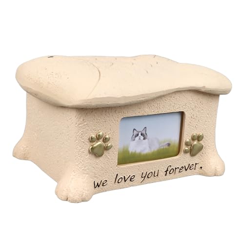 ETAINGYEUN Pet Memorial Urnen gravierte Pawprints Katzenurne Box für die Beschädigung von Momenten mit Ihren geliebten Katzen von ETAINGYEUN