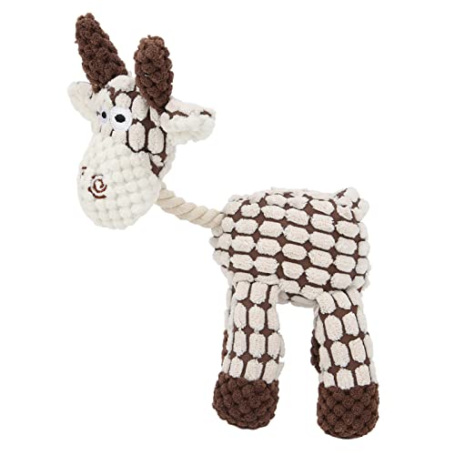 ETAINGYEUN Pet Squeak -Spielzeug interaktive robuste Zähne putzen Plüschspielzeug für Hunde klein mittelgroßen (Beige) von ETAINGYEUN