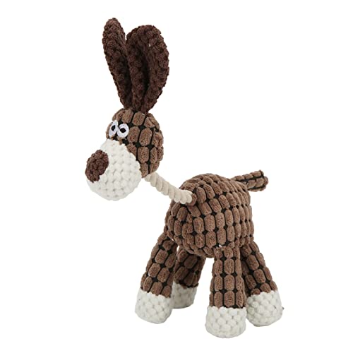 ETAINGYEUN Pet Squeak -Spielzeug interaktive robuste Zähne putzen Plüschspielzeug für Hunde klein mittelgroßen (Braun) von ETAINGYEUN