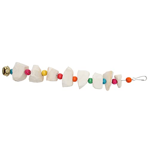 ETAINGYEUN Vogelkauen Spielzeug farbenfrohe Kalziumergänzung Zähne Schleifen Papageien Cuttlebone Kauen Spielzeug mit Glocken, die für die psychische Gesundheit von Haustieren geeignet sind (L) von ETAINGYEUN