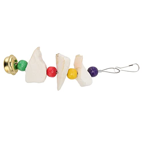 ETAINGYEUN Vogelkauen Spielzeug farbenfrohe Kalziumergänzung Zähne Schleifen Papageien Cuttlebone Kauen Spielzeug mit Glocken, die für die psychische Gesundheit von Haustieren geeignet sind (S) von ETAINGYEUN