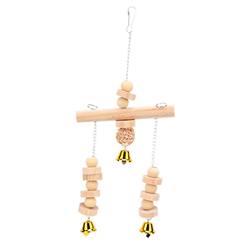 ETAINGYEUN Vogelschwung Spielzeug hölzerne Hängende Schwung Glockenkauen Spielzeug für Papageien und kleine Vögel von ETAINGYEUN