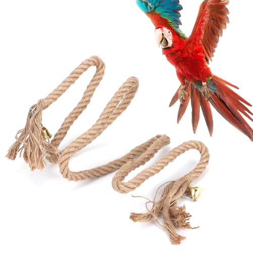 Haustier Vogel Papageienspielzeug Spielzeug Baumwollgürtel Kletterseil Lanyard kaubar angenehme Klingelton kleine mittelgroße Vögel Papageien -Macaw Liebesvogel von ETAINGYEUN